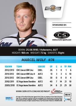2013-14 Austrian EBEL #161 Marcel Wolf Back