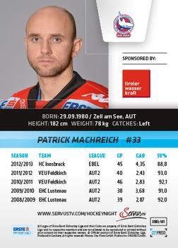 2013-14 Austrian EBEL #181 Patrick Machreich Back