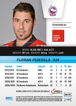 2013-14 Austrian EBEL #185 Florian Pedevilla Back