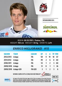 2013-14 Austrian EBEL #202 Enrico Miglioranzi Back