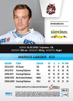 2013-14 Austrian EBEL #207 Markus Gander Back