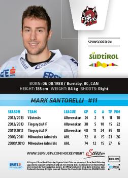 2013-14 Austrian EBEL #209 Mark Santorelli Back
