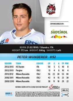 2013-14 Austrian EBEL #213 Peter Wunderer Back