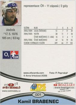 2006-07 Czech OFS #1 Kamil Brabenec Back