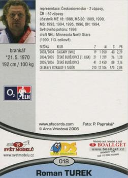 2006-07 Czech OFS #18 Roman Turek Back