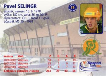 2003-04 Czech OFS #39 Pavel Selinger Back