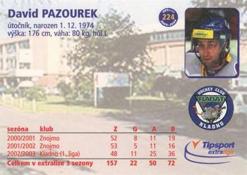 2003-04 Czech OFS #224 David Pazourek Back