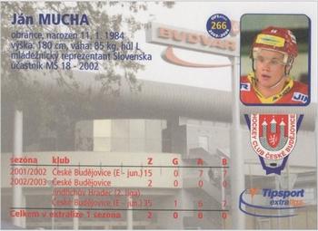 2003-04 Czech OFS #266 Jan Mucha Back