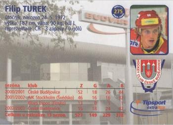 2003-04 Czech OFS #275 Filip Turek Back