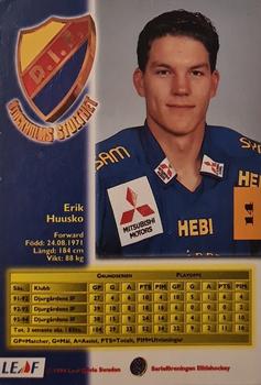 1994-95 Leaf Elit Set (Swedish) #14 Erik Huusko Back
