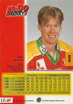 1994-95 Leaf Elit Set (Swedish) #20 Lars Jansson Back