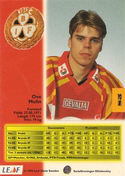 1994-95 Leaf Elit Set (Swedish) #85 Ove Molin Back