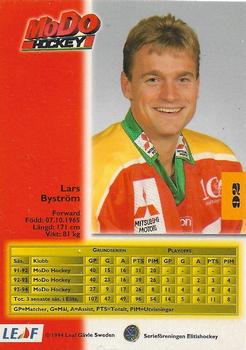 1994-95 Leaf Elit Set (Swedish) #92 Lars Bystrom Back