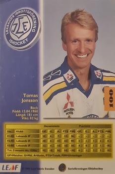1994-95 Leaf Elit Set (Swedish) #100 Tomas Jonsson Back