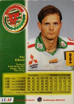 1994-95 Leaf Elit Set (Swedish) #106 Par Edlund Back