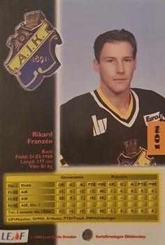 1994-95 Leaf Elit Set (Swedish) #108 Rikard Franzen Back