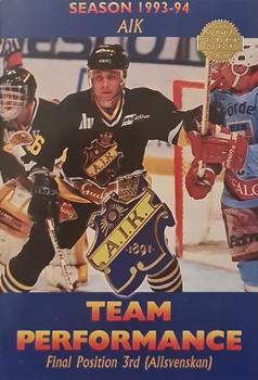 1994-95 Leaf Elit Set (Swedish) #135 AIK Team Performance Front