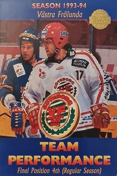 1994-95 Leaf Elit Set (Swedish) #138 Västra Frölunda Team Performance Front