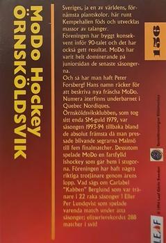 1994-95 Leaf Elit Set (Swedish) #156 MoDo Hockey Logo Back