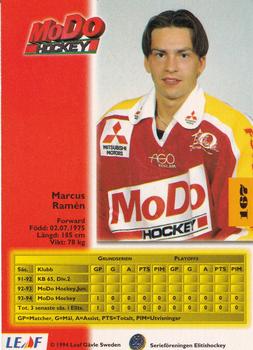 1994-95 Leaf Elit Set (Swedish) #167 Marcus Ramen Back