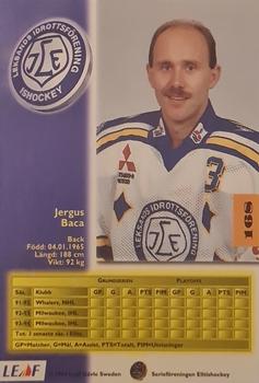 1994-95 Leaf Elit Set (Swedish) #168 Jergus Baca Back