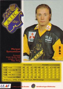 1994-95 Leaf Elit Set (Swedish) #172 Morgan Samuelsson Back