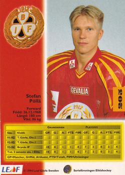 1994-95 Leaf Elit Set (Swedish) #205 Stefan Pöllä Back