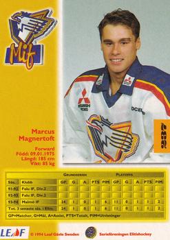 1994-95 Leaf Elit Set (Swedish) #237 Marcus Magnertoft Back