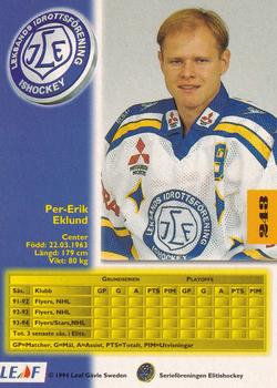 1994-95 Leaf Elit Set (Swedish) #243 Per-Erik Eklund Back