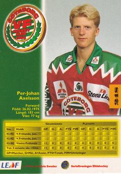 1994-95 Leaf Elit Set (Swedish) #248 P.J. Axelsson Back