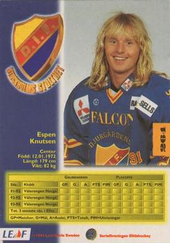 1994-95 Leaf Elit Set (Swedish) #264 Espen Knutsen Back