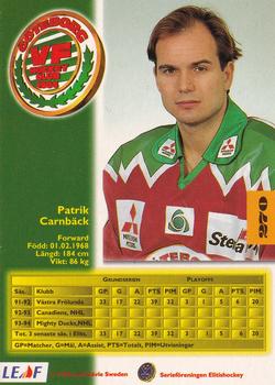 1994-95 Leaf Elit Set (Swedish) #270 Patrik Carnback Back