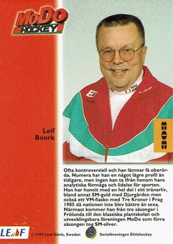1994-95 Leaf Elit Set (Swedish) #303 Leif Boork Back