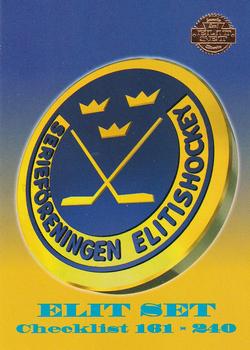 1994-95 Leaf Elit Set (Swedish) #319 Checklist: 161-240 Front