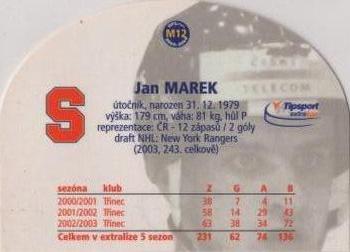 2003-04 Czech OFS - Insert M - Gold #M12 Jan Marek Back