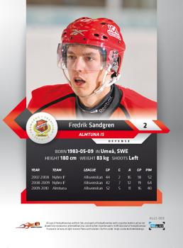 2010-11 HockeyAllsvenskan #ALLS-003 Fredrik Sandgren Back
