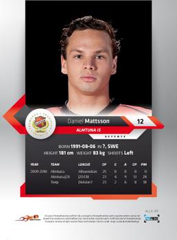 2010-11 HockeyAllsvenskan #ALLS-011 Daniel Mattsson Back