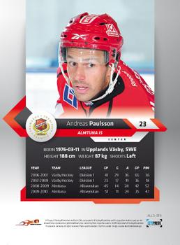 2010-11 HockeyAllsvenskan #ALLS-019 Andreas Paulsson Back