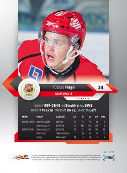 2010-11 HockeyAllsvenskan #ALLS-020 Tobias Hage Back