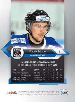 2010-11 HockeyAllsvenskan #ALLS-028 Fredrik Ericson Back