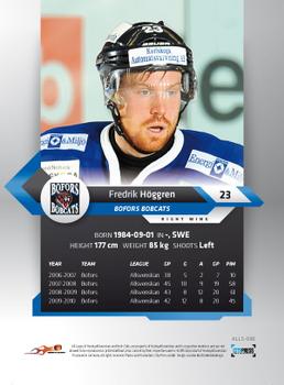 2010-11 HockeyAllsvenskan #ALLS-036 Fredrik Hoggren Back