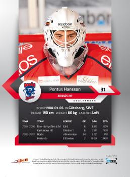 2010-11 HockeyAllsvenskan #ALLS-046 Pontus Hansson Back