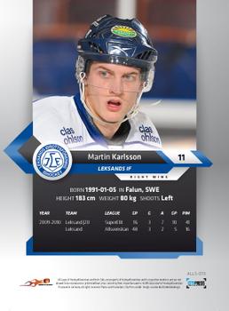 2010-11 HockeyAllsvenskan #ALLS-073 Martin Karlsson Back