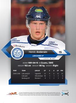 2010-11 HockeyAllsvenskan #ALLS-075 Henric Andersen Back