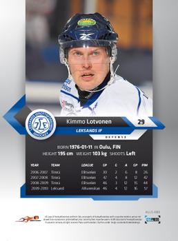 2010-11 HockeyAllsvenskan #ALLS-083 Kimmo Lotvonen Back
