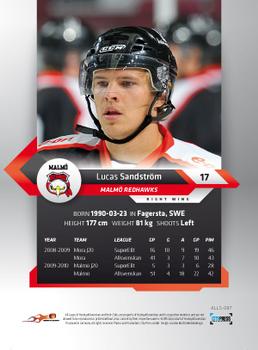 2010-11 HockeyAllsvenskan #ALLS-097 Lucas Sandstrom Back