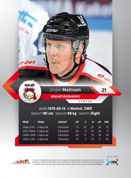 2010-11 HockeyAllsvenskan #ALLS-099 Jesper Mattsson Back