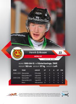 2010-11 HockeyAllsvenskan #ALLS-122 Henrik Eriksson Back