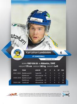 2010-11 HockeyAllsvenskan #ALLS-200 Karl-Johan Lundstrom Back