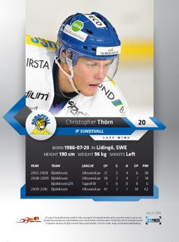 2010-11 HockeyAllsvenskan #ALLS-209 Christopher Thorn Back